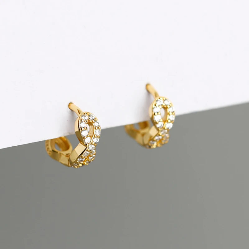 925 Silver Infinity Love Zirconia Hoop Earring