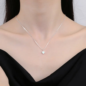 925 Silver Moonstone Pandent Necklace Heart Shape Wedding Jewelry