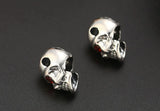 925 Silver Skull Bead Pendant Hiphop Rock Jewelry