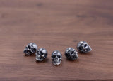 925 Silver Skull Bead Pendant PUNK Jewelry Skeleton Pendant