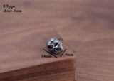 925 Silver Skull Bead Pendant PUNK Jewelry Skeleton Pendant