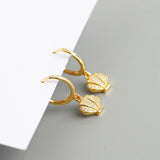 925 Silver Sea Shell Zircon Pendant Hoop Earrings