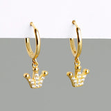 925 Silver Circle Rings Crown Pendant Earrings