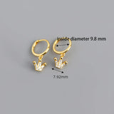 925 Silver Circle Rings Crown Pendant Earrings