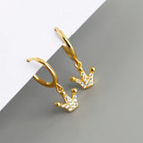 925 Silver Circle Rings Crown Pendant Earrings