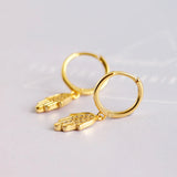 925 Silver Hand of Fatima Earrings with Zircon
