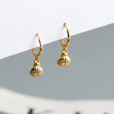 925 Silver Ladybug Zircon Piercing Hoop Earrings