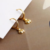 925 Silver Ladybug Zircon Piercing Hoop Earrings