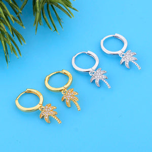 925 Silver Palm Tree Hoop Earring for Women