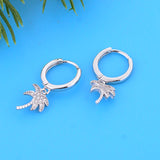 925 Silver Palm Tree Hoop Earring for Women