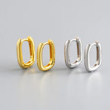 925 Silver Small Square Rectangle Hoop Earrings for Women