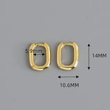 925 Silver Small Square Rectangle Hoop Earrings for Women