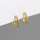 925 Silver Small Square Rectangle Hoop Earrings for Women