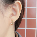 925 Silver Small Square Rectangle Hoop Earrings for Women
