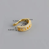 925 Silver CZ Ear Cuff Single Hoop Earring For Women