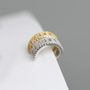 925 Silver CZ Ear Cuff Single Hoop Earring For Women