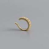 925 Silver CZ Ear Cuff Single Hoop Earring For Women