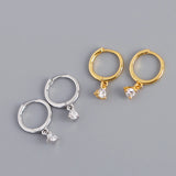 925 Silver Small Round Zirconia Hoop Earring For Women