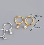 925 Silver Small Round Zirconia Hoop Earring For Women