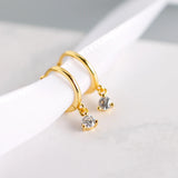 925 Silver Small Round Zirconia Hoop Earring For Women