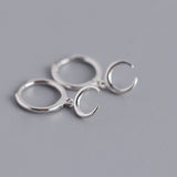 925 Silver Small Golden Moon Hoop Earring for Women