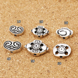 925 Silver Tibetan Mala's Beads Lucky Symbol Buddhist Prayer Amulet Beads