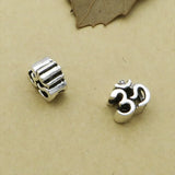 925 Silver Tibetan OM Beads Sterling Silver Buddhist OM Jewelry Beads