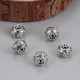 925 Silver Tibetan Six Words Beads DIY Buddhist OM Loose Bead