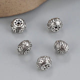 925 Silver Tibetan Six Words Beads DIY Buddhist OM Loose Bead