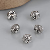 925 Silver Tibetan Six Words Beads DIY Buddhist OM Loose Bead