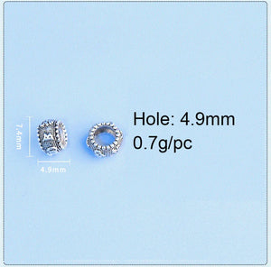 925 Silver Tibetan Six Words Large Hole Beads