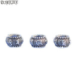925 Silver Tibetan Six Words Large Hole Beads