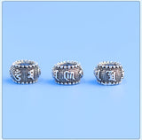 925 Silver Tibetan Six Words Large Hole Beads