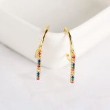 925 Silver Multicolor Zirconia Hoop Earring Delicate Ear Oorbellen