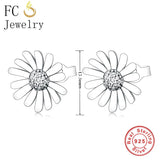 925 Silver Daisy Stud Earring for Women Baby Kid