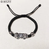 925 Silver Wealth Pixiu Bracelet Tibetan Six Words Beads Fengshui Lucky Bracelet