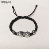 925 Silver Wealth Pixiu Bracelet Tibetan Six Words Beads Fengshui Lucky Bracelet