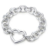 925 Sterling Silver Heart Bracelet for Women Girls Wedding Jewelry