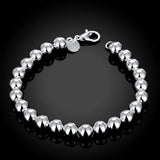 925 Solid Silver Beads Bracelet for Teen Girl Lady Jewelry