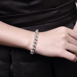 925 Solid Silver Beads Bracelet for Teen Girl Lady Jewelry