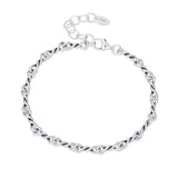 925 Silver Twist Chain Bracelet for Women Lady Gift