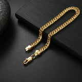 925 Solid Silver 6MM Sideway Chain Bracelet Wedding Party Gift
