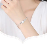 925 Solid Silver Women's love flower Bracelet Wedding Party Gift