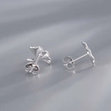 925 Silver Ginkgo Biloba Leaf Stud Earrings for Women