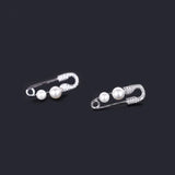 925 Sterling Silver Pearl Stud Earrings Wedding Jewelry