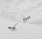 925 Silver Screw Stud Earrings for Women Girls Party Jewelry