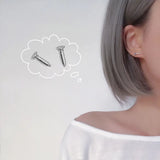 925 Silver Screw Stud Earrings for Women Girls Party Jewelry