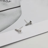 925 Silver Screw Stud Earrings for Women Girls Party Jewelry