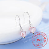 925 Sterling Silver Square Stud Earrings Wedding Jewelry Gift