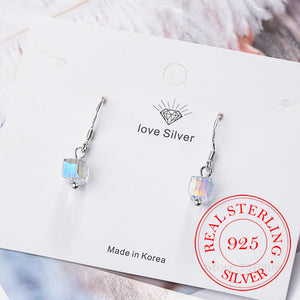 925 Sterling Silver Square Stud Earrings Wedding Jewelry Gift